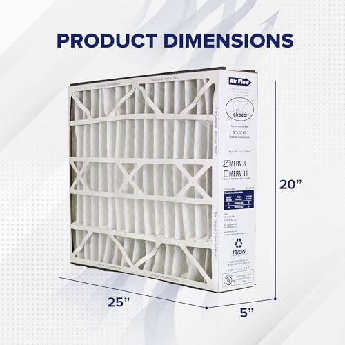 Trion 255649-102 Air Bear 20 x 25 x 5 Inch MERV 8 High Performance Air Purifier Filter Replacement for Air Bear Supreme, Right Angle, and Cub Air Cleaner Purification Systems (3 Pack)