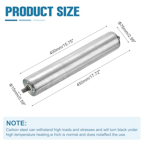 MECCANIXITY Stainless Steel Conveyor Roller 3" Diameter 16" Length Gravity Transmission Replacement Part Galvanized End (Silver) - size: 3"x16"