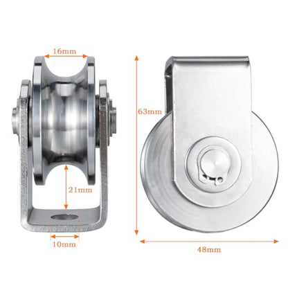 Cable Pulley Wheel Heavy Duty, Fixed Pulley Block, Bearing Inside, for Pulley System Gym Equipment, Lifting, Winch, Loading 1000lb 1Pack - style: pulley wall-mounted