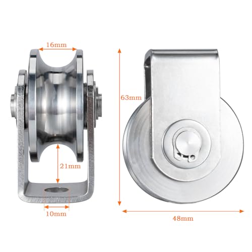 Cable Pulley Wheel Heavy Duty, Fixed Pulley Block, Bearing Inside, for Pulley System Gym Equipment, Lifting, Winch, Loading 1000lb 1Pack - style: pulley wall-mounted