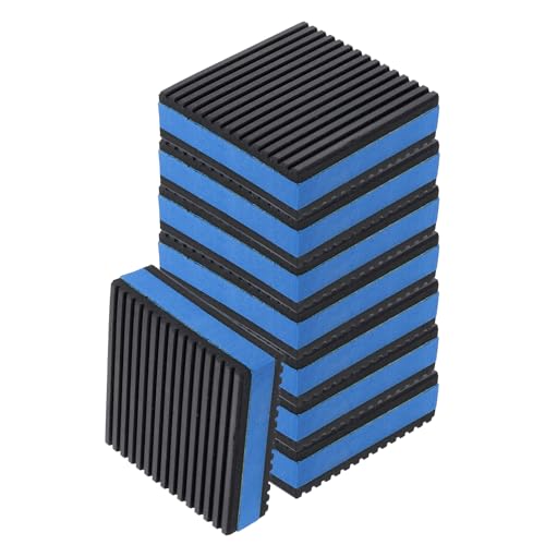 uxcell 8pcs Anti Vibration Pads for Washing Machine, 3" x 3" x 7/8" Vibration Damping Pads Sound Isolation Ribbed Rubber Mats with EVA Center Vibration Isolation Pads, Black/Blue - size: 3" x 3" x 7/8"