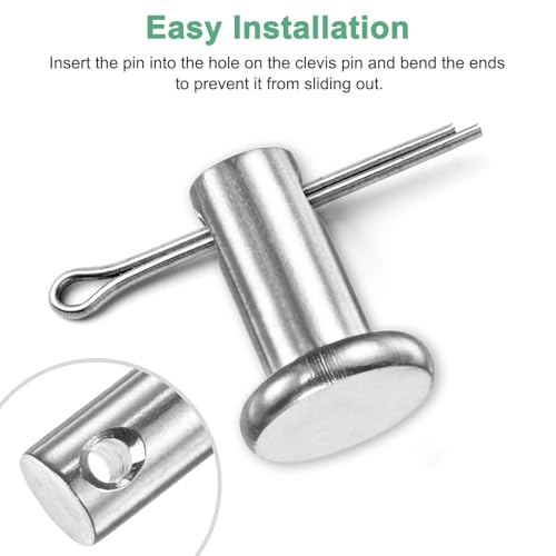 M METERXITY 20-Pack Single Hole Clevis Pins, M6 x 100mm 304 Stainless Steel Flat Head Clevis Pins for Mechanical Linkage/Trucks/Lawn Mower, Link Hinge Pin Reusable - size: M6x100mm
