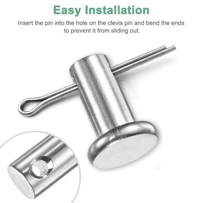 M METERXITY 20-Pack Single Hole Clevis Pins, M6 x 100mm 304 Stainless Steel Flat Head Clevis Pins for Mechanical Linkage/Trucks/Lawn Mower, Link Hinge Pin Reusable - size: M6x100mm
