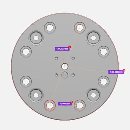 XinDian Quick Zero Point plate Ø180mm (7.09") D96-C - style: D96-C