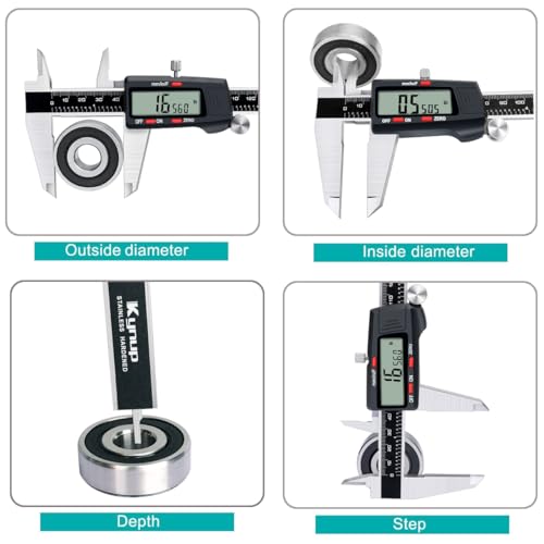 Kynup 8 Inch Caliper, Micrometer Digital Caliper Measuring Tool - color: Black, size: 8 inch