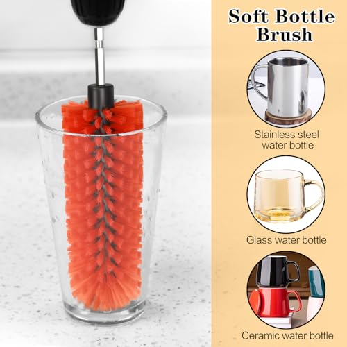 1 Pack Drill Brush for Car Wheel and Bottle(Red) - color: 1 Pack Red