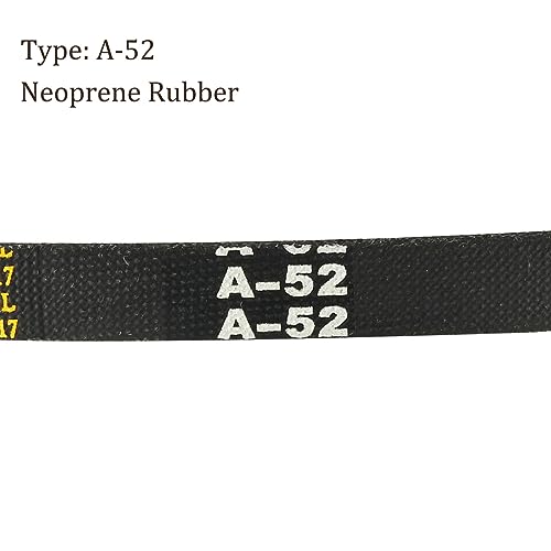 A-52 Drive V-Belt - [52-inch Inside Circumference] A-Section Rubber Drive Belt Wrapped for Transmission Use - size: A-52