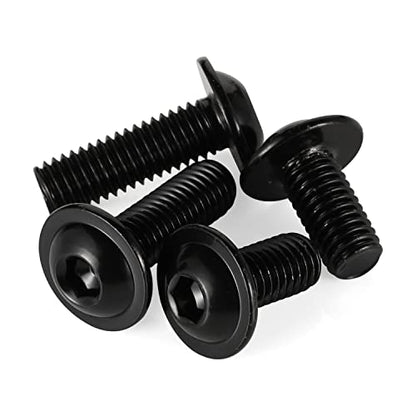 M6 x 20mm Flanged Button Head Socket Cap Screws, Black Oxide, Full Thread, Allen Socket Drive, 304 Stainless Steel, 25 PCS - color: Black, size: M6 x 20mm