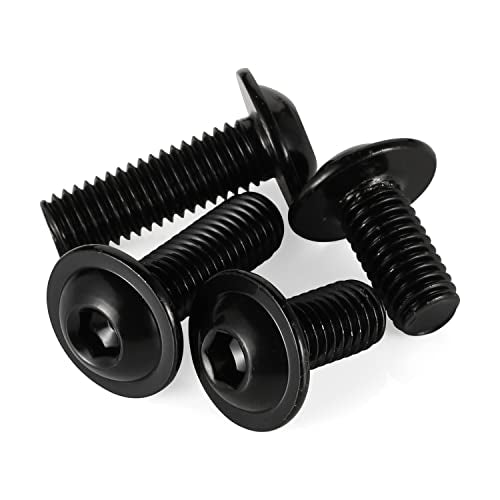 M6 x 40mm Flanged Button Head Socket Cap Screws, Black Oxide, Full Thread, Allen Socket Drive, 304 Stainless Steel, 25 PCS - color: Black, size: M6 x 40mm