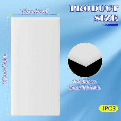 HDPE Sheet, 3" x 6", 3/16" (5mm) High Density Polyethylene Plastic Board - color: 3/16"(5mm) Thick, size: 3" x 6"