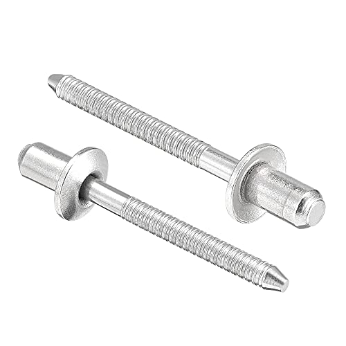 uxcell Blind Rivets, 304 Stainless Steel Pull Rivets Core Decoration Rivets 4.8mm Diameter 8mm Grip Length Close End Silver Tone, 50pcs - size: 4.8mm x 8mm