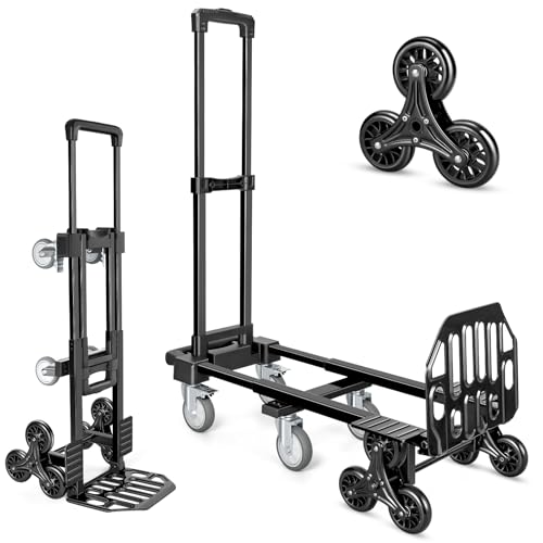 KEDSUM 3-in-1 Stair Climbing Dolly, 660LB Hand Truck with 10 Wheels - size: 660LBS-10 Wheels