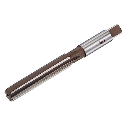 uxcell 5/8" Hand Reamer H8 Accuracy Alloy Tool Steel 6 Flutes Straight Shank Milling Cutter Tool - size: 5/8"