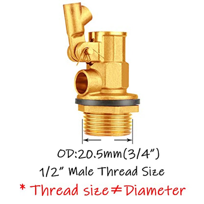 Uenede Float Ball Valve DN15 1/2" Male Thread with NPT Adapter - size: 1/2"-1PCS