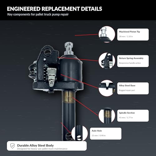 333'S Pallet Jack Hydraulic Pump Replacement, 4400 lb Hydraulic Unit with 45mm Spindle Shaft for Manual Pallet Truck Repair, Black