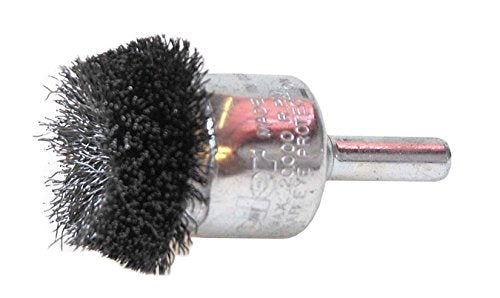 Weiler 10035 Circular Flared Crimped Wire End Brush, 1-1/4", 0.08" Steel Fill, Made in the USA - size: 0.008 Wire Size