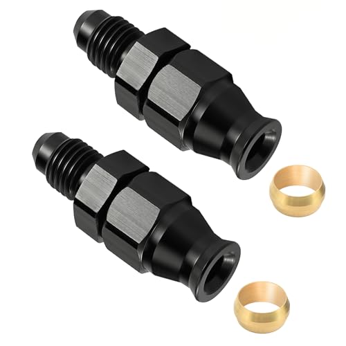 EVIL ENERGY 6AN Male to 3/8" Hardline Compression Fitting Adapter, 2 PCS - size: 6AN to 3/8