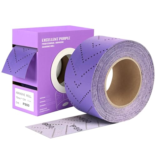 800 Grit Hook and Loop Sandpaper Roll, 2-3/4" x 13 Yard Wet Dry Sanding - style: 800Grit