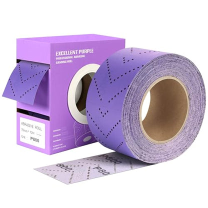 800 Grit Hook and Loop Sandpaper Roll, 2-3/4" x 13 Yard Wet Dry Sanding - style: 800Grit