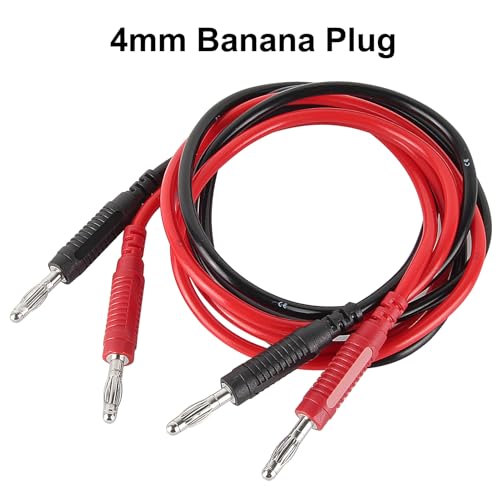 4mm Banana Plug Test Leads Dual-Ended Multimeter Electrical 4mm Banana-Plug Silicone Flexible Copper Cable 1 Meter for Multimeter & Oscilloscope Testing