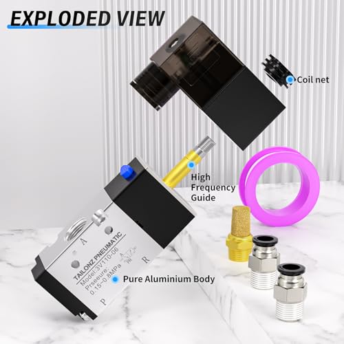 TAILONZ 1/8"NPT DC24V Solenoid Valve 2Position 3Way Junction Box 3V110-06 - color: DC24V, size: 2 Position 3 Way-1/8"NPT