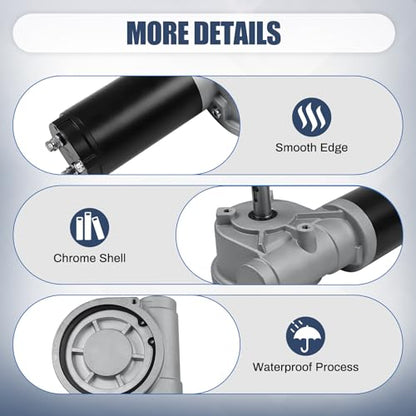1500W 90:1 2.1HP Electric Tarp Motor for Dump Trucks Over 28' Length, Universal Tipper Truck Roll Canopy Motor for Dump Truck Tarp System with Chrome Housing Cover- 12V DC, 45RPM- 5 Years Warranty - size: 1500w 90:1