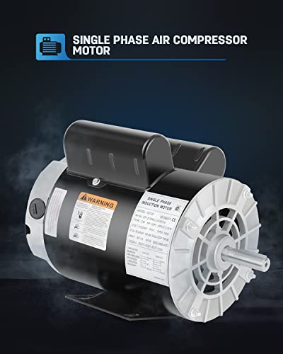 Air Compressor Motor 3HP SPL 3450 RPM 115/230V Single Phase ODP - size: 3 HP SPL 5/8 Keyed Shaft, style: air compressor motor