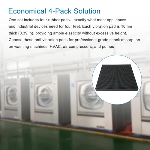 4 Pack 4×4×0.4 Inch Shock Pad for Air Compressor Or Equipment Solid Rubber - size: 100×100×10mm