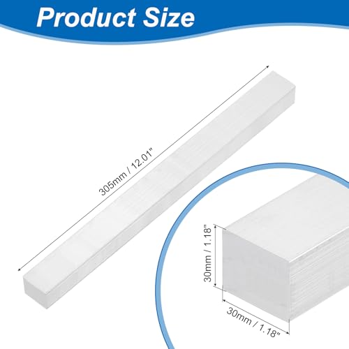 uxcell Square Aluminum Flat Bar, 1-3/16" Thickness 1-3/16" Width 12" Length Square 6063 Aluminum Flat Plate, 30 x 30 x 305mm Solid Mill Stock - size: 1-3/16" T x 1-3/16" W x 12" L