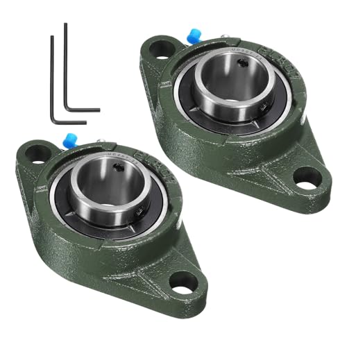 uxcell 2pcs UCFL207-23 Pillow Block Bearings 1-7/16 inch Bore Self Alignment, Solid Cast Iron Base Mounted Chrome Steel Bearings - size: UCFL207-23