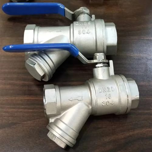 1/2" 3/4" 1" Water Pipe Valve Female Inline Y Mesh Strainer Threads Filter 304 Stainless Steel Filter with The Handle(0.5 Inch) - size: 0.5 Inch