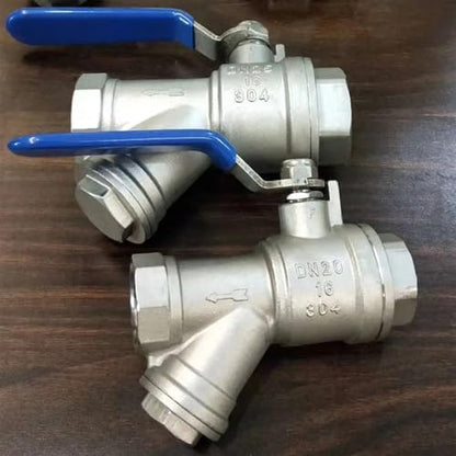 1/2" 3/4" 1" Water Pipe Valve Female Inline Y Mesh Strainer Threads Filter 304 Stainless Steel Filter with The Handle(0.5 Inch) - size: 0.5 Inch