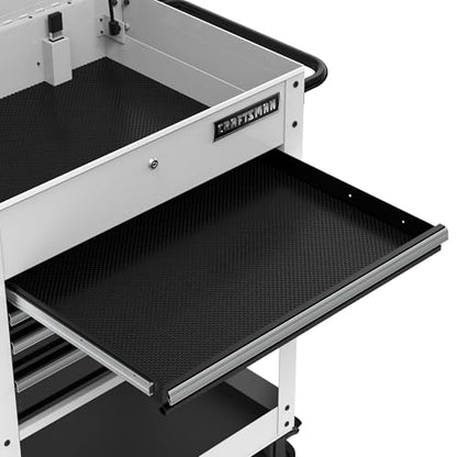 CRAFTSMAN Rolling Tool Chest with Drawers, Tool Box with Wheels and 4 Drawers, Power Outlets and USB, Protective Liner, Steel Utility Cart Storage Cabinet, Supports up to 700 lbs, White (CMST98276WW) - color: White