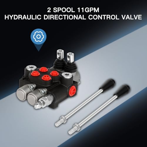Hydraulic Flow Control Valve, 2 Spool 11 GPM G Ports Hydraulic Directional Control Valves Adjustable Relief Double Acting Parallel Center Tractor Loader W/Small Tractors/Tanks Loaders Log Splitters - size: 2 Spool 11 GPM