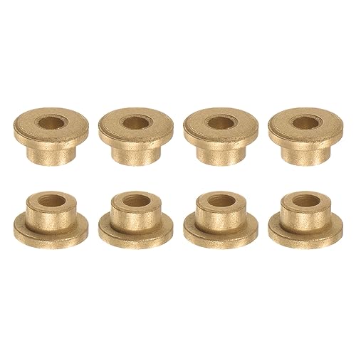 HARFINGTON 8pcs Flange Bearing Sleeve 4mm Bore 8mm OD 6mm Length 2mm Flange Thickness Bronze Bushing Self Lubricating Bushings Sleeve for Industrial Equipment - size: 4mm x 8mm x 6mm