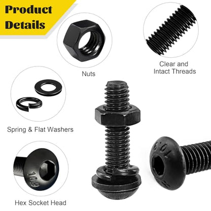 2640PCS M2 M3 M4 M5 Metric Socket Button Head Screws Assortment Kit - size: M2M3M4M5 2640pcs