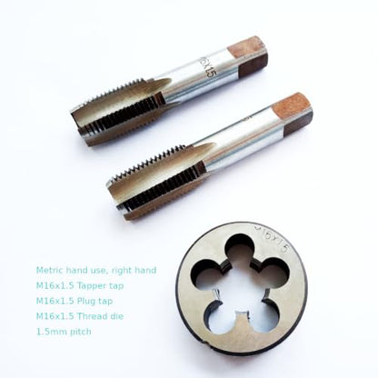 AtticZone M16 x 1.5 Metric Hand Thread Tap and Die Set, Right Hand - size: M16x1.5