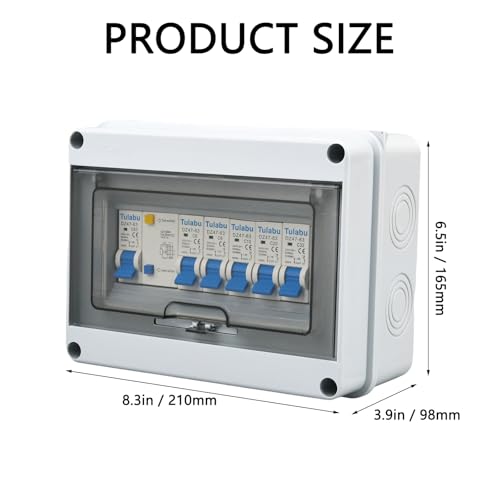 8 Way Miniature Circuit Breakers 220V 40A, IP66 for Indoor/Outdoor - style: 8 WAY-8.3*6.5*3.9 Inch