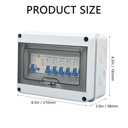 8 Way Miniature Circuit Breakers 220V 40A, IP66 for Indoor/Outdoor - style: 8 WAY-8.3*6.5*3.9 Inch