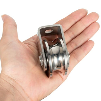 Cable Pulley Wheel Heavy Duty, Fixed Pulley Block, Bearing Inside, for Pulley System Gym Equipment, Lifting, Winch, Loading 1000lb 1Pack - style: pulley wall-mounted