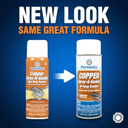 Permatex 80697 Copper Spray-A-Gasket Hi-Temp Adhesive Sealant, 9 oz. net Aerosol Can - size: 9 Ounce