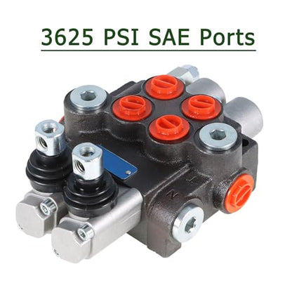 2 Spool 11GPM Hydraulic Directional Control Valve, 3625PSI SAE Ports
