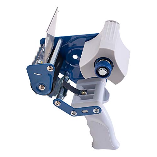 3" Tape Holder Dispenser Gun Heavy Duty w/Metal Cutter Adjustable Tension & Metal Anti-Reversing Plate for Ship Storage Warehouse Retail