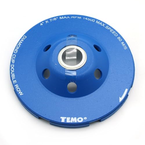 TEMO 4" Diamond Two Row Segment Grinding Wheel Disc for Marble Tile