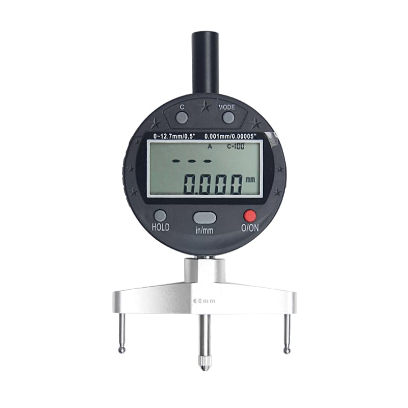 Digital Radius Gauge 3-in-1: Depth & Micrometer Tool | 0.5" Depth Measurement with 5 Interchangeable Jaws (10/20/30/60/100mm) | Radius Range 0.2"-27.5" (5-700mm) | Includes Zero Reference Plane