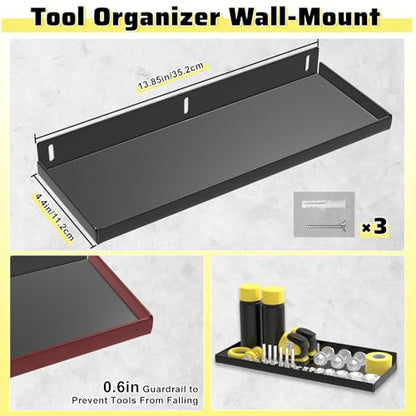 4Pcs Hand Tool Organizers Wall Mount,Heavy Duty Metal,Space Saving - size: 4 PCS Black