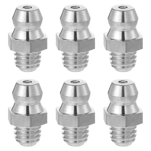 6 Pcs Stainless Steel Straight Grease Fitting, 1/4-28 Inch Thread Hydraulic Metric Grease Fittings, Heavy-Duty Stainless Greases Fitting, Portable Metric Fittings Accessories