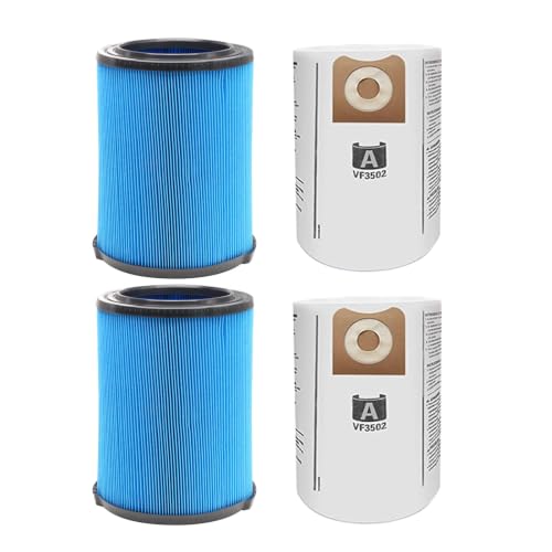 VF5000 3-Layer Pleated Paper Vacuum Filter for RIDGID 5-20 Gallon Vacuums - size: 2 PACK VF5000+2 PACK VF3502 BAG