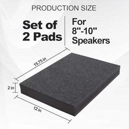 2-Pack Studio Monitor Speaker Noise Isolation Pads 3-Layer Acoustic Stand Riser Foam Subwoofer Isolation Pad Audio Vibration Platform Stabilizer (Large - for 8-10 inches) - size: Large - for 8-10 inches