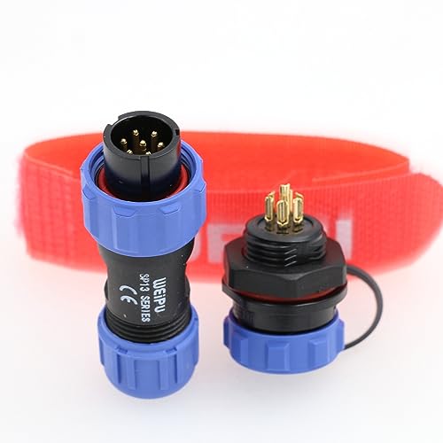 Weipu SP13 7Pin Waterproof Connector Industrial Plastic Aviation Circular Threaded Waterproof Electrical Connector for LED Lights - size: 7 Pin